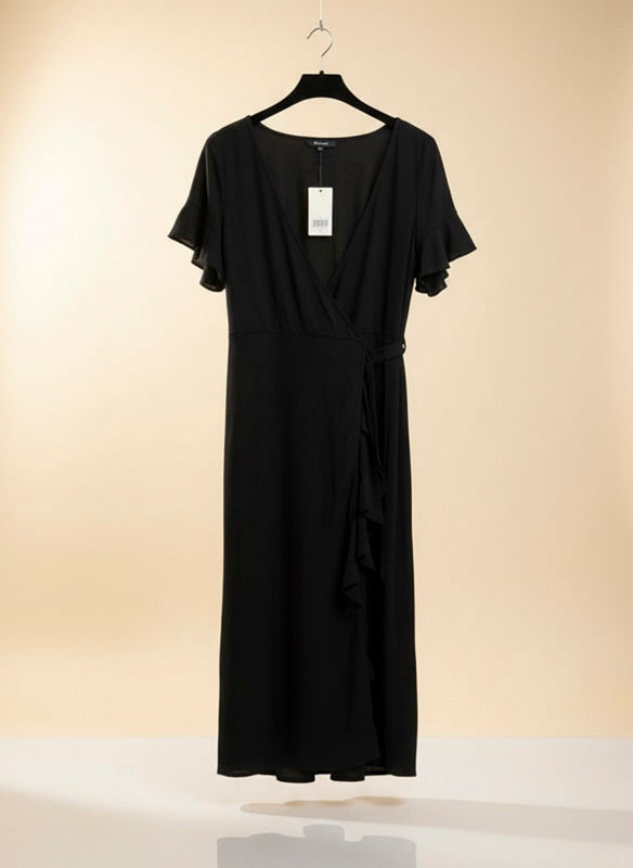 Black Madewell Wrap Dress, S