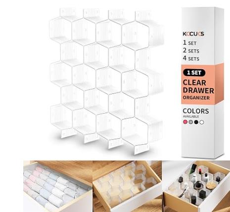 White  Drawer Organizers, 15pc