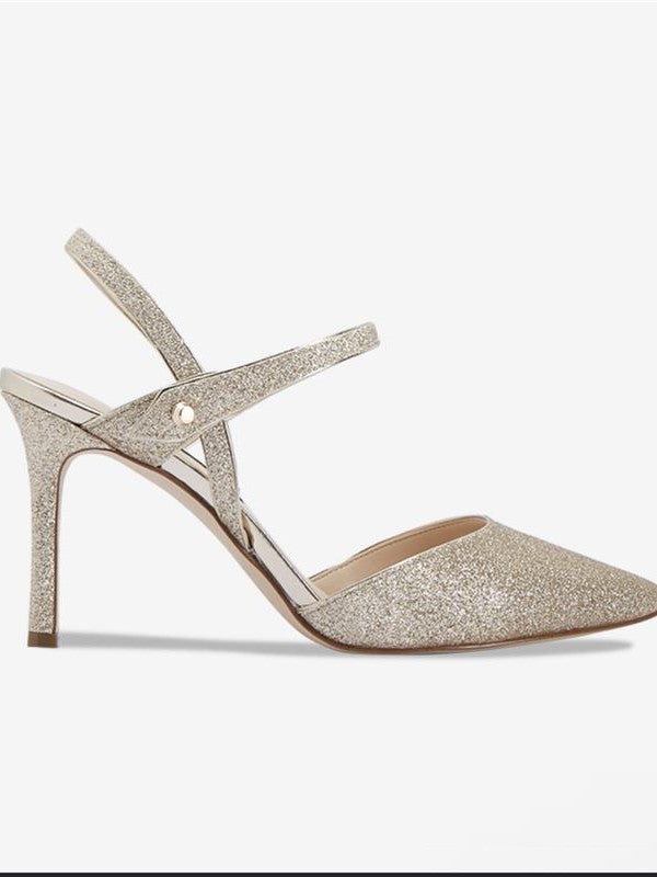 Gold Nine West Heels, 8.5