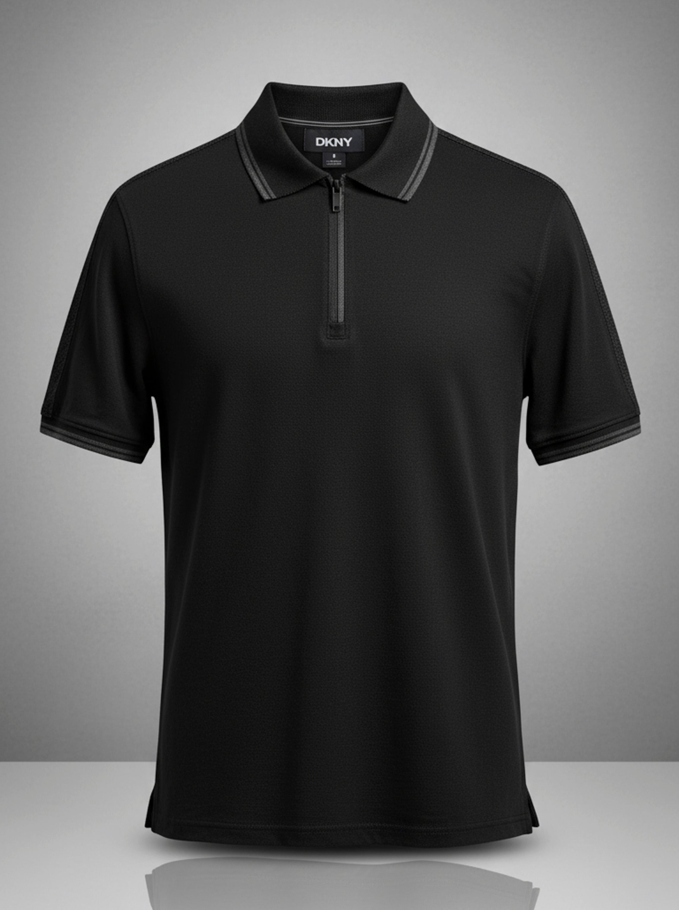 DKNY Men S zip polo Black