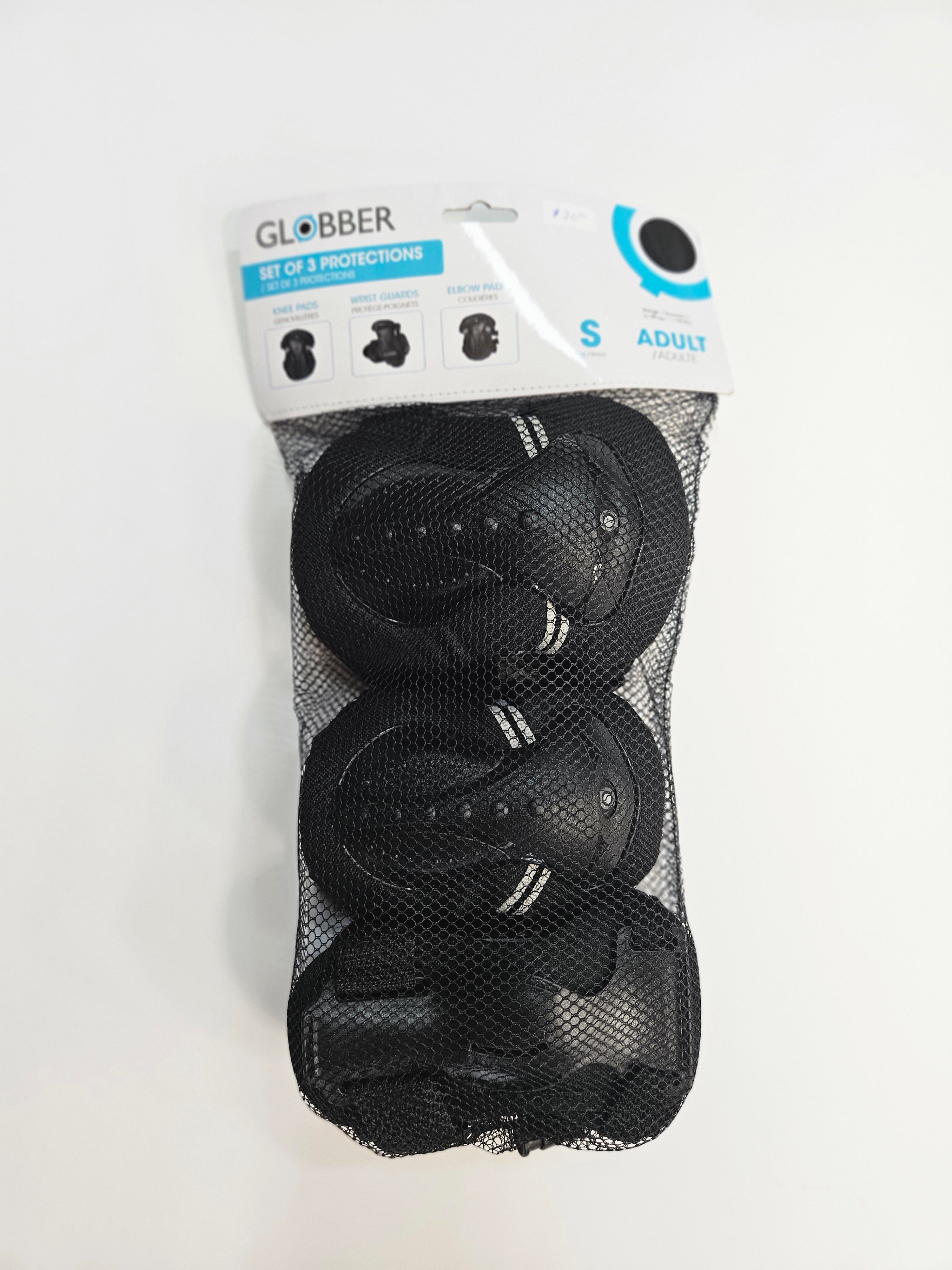 Black Globber Knee elbow wrist pads, S