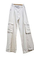 H&M Silk Cargo Pants Cream Sz 4