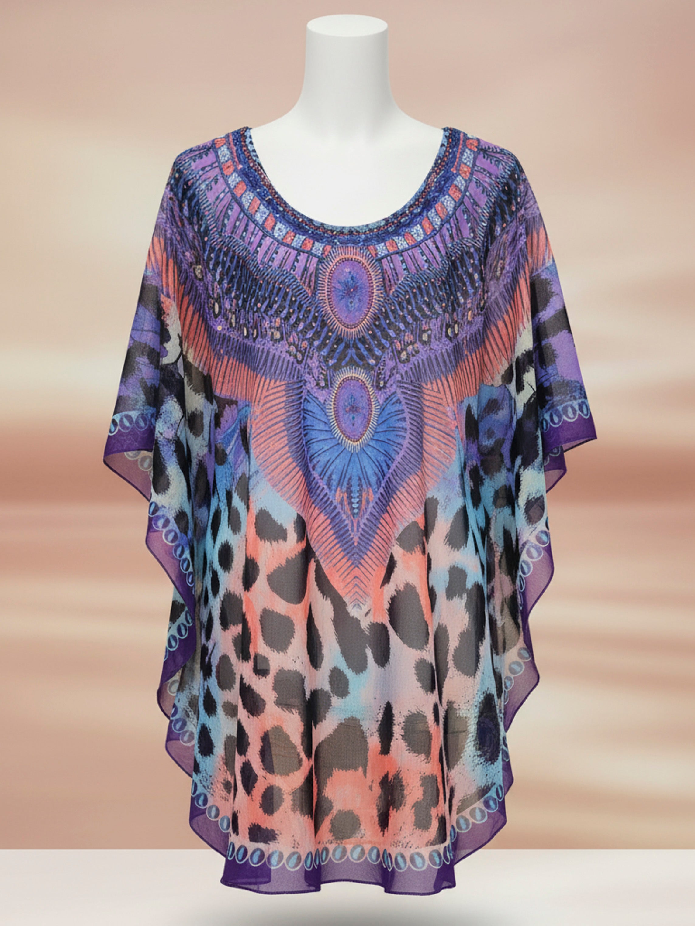 Print   Beach cover up, O/S