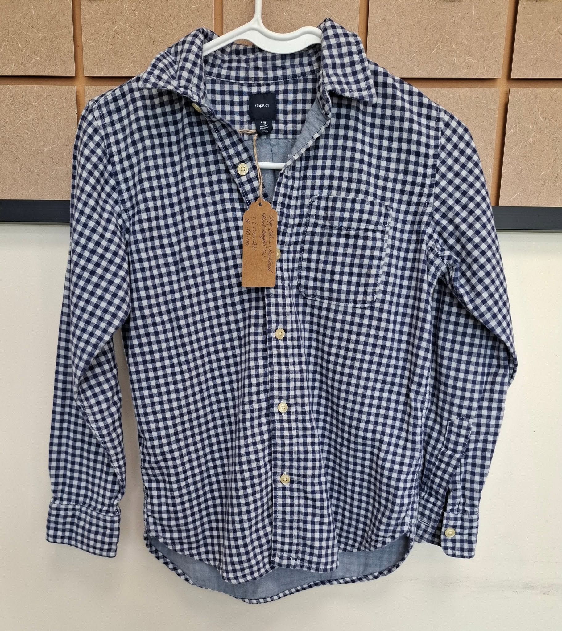 GAP Blue checkered shirt Boys L(10)