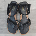 Black/Brown Franco Sarto Leather Sandal, 8.5