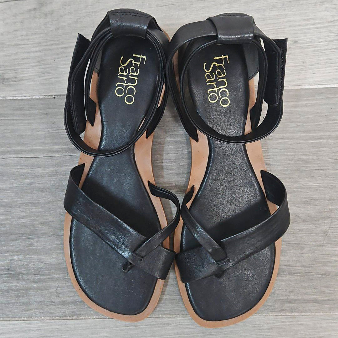 Black/Brown Franco Sarto Leather Sandal, 8.5