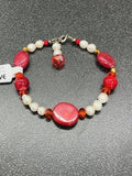 Red Pearl Handmade Cayman Coral Bracelet