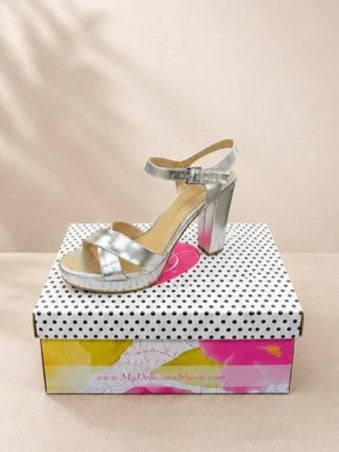 Silver My Delicious Shoes  Heels, 8